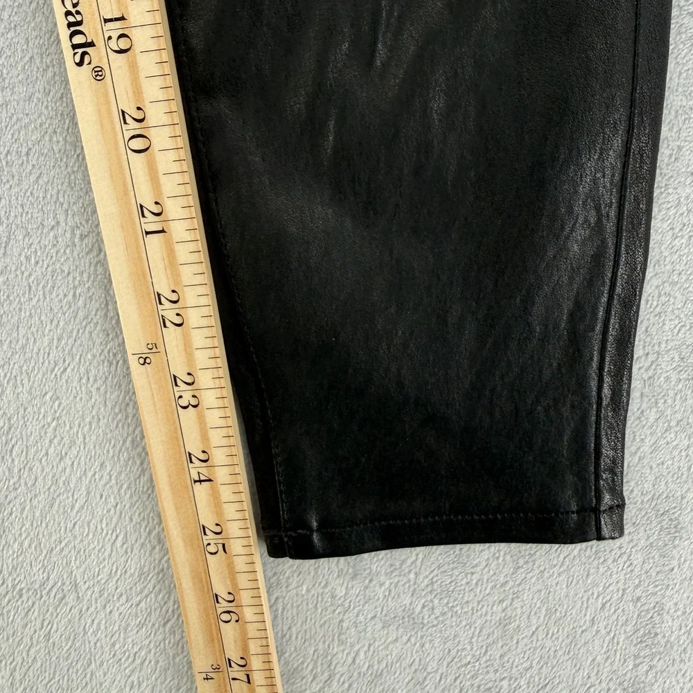 L'Agence Margot Black Coated Skinny Lamb Leather High Rise Pants Size 23 - Picture 14 of 16